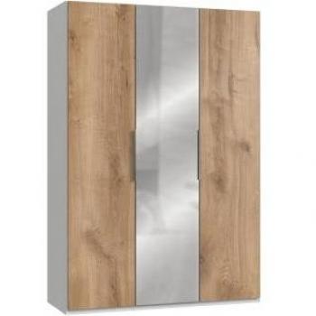 Kleiderschrank WIMEX Level by fresh to go Schränke Gr. B/H/T: 150 cm x 216 cm x 58 cm, 3 St., weiß (weiß, plankeneichefarben) mit Spiegeltüren