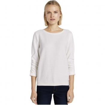 Felpa Strutturata Tom Tailor Donna Off White