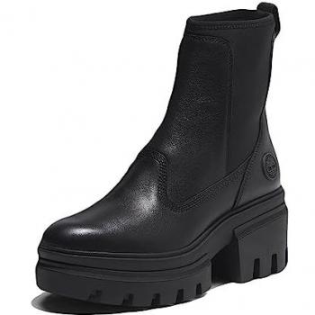 Timberland para mujer - Botas de piel de media caña Chelsea Everleigh negro (40 W)