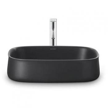 Vasque à poser Zencha Duravit 55x39cm, sans trou pour robinetterie, couleur anthracite mat