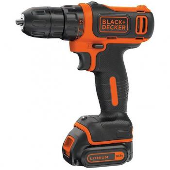 Taladro a Batería Black & Decker 10.8V con 1 x 1.5Ah de Litio – Negro/Naranja