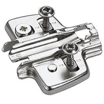 Hettich Kreuzmontageplatte mit Höhenverstellung, vernickelt, 37 x 32 mm, inkl. Spanplattenschrauben