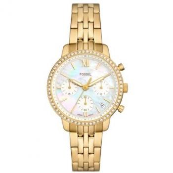 Orologio Cronografo Donna Fossil Neutra ES5358 in Acciaio Dorato 36mm