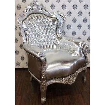 Antiker Barock Sessel Silber