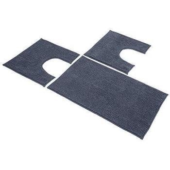 Alfombra Duo Poppy de Sophie Maison – Microfibra 100% en Tonos Piedras, Dimensiones 45x75 y 45x4