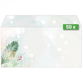 Sigel Umschläge Christmas Forest Watercolor, DIN Lang, 90 g/m², 50 Stück