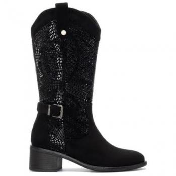 Xti Botas Casual Negra con Cremallera