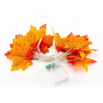 Barandilla luminosa de plantas de otoño – Guirnalda LED portátil 2 m