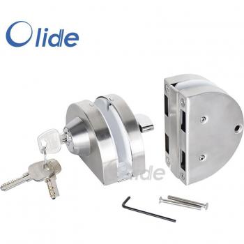 Serrure de porte en verre inox 304, double/simple, sans cadre