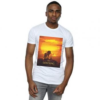 Disney Men's The Lion King Movie Sunset Poster T-Shirt (White) Cotton - Size Medium