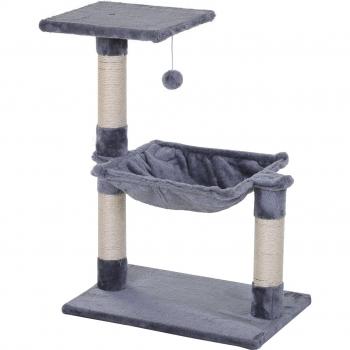 PawHut Kletterbaum für Katzen Grau, 50x36x70cm mit Sisalsäule und Hängematte