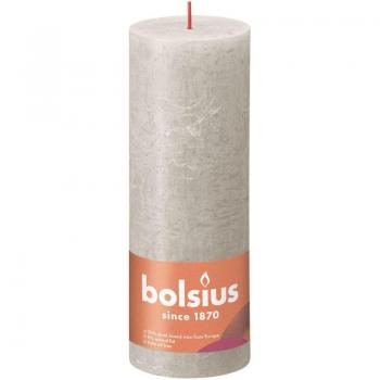 Bolsius Stumpenkerze Rustiko Shine 19x7 cm Sandgrau