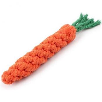 Braided Cotton Carrot Puppy Chew Toy - 20 cm