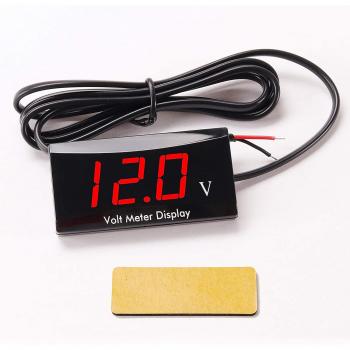 Digitales LED-Voltmeter mit Tafelanzeige für Fahrzeuge, 12V, verpolungsgeschützt, 5 Farbmodi