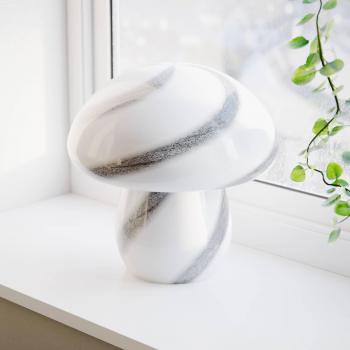 Mesa Lámpara Rydéns “Mushroom” en Blanco y Negro – Cristal