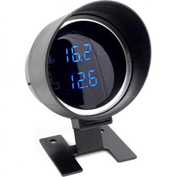 12V/24V Round LCD Digital Universal Car Voltage and Water Temperature Gauge