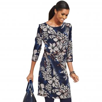 Weißes Cupro-Tunikakleid für Damen – Modell 34, Alba Moda