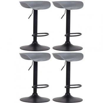 Set de 4 taburetes de bar anaheim de plástico gris|negro