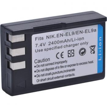 2400mAh EN-EL9 Akku mit LED Dual Typ C Ladegerät für Nikon Kameras