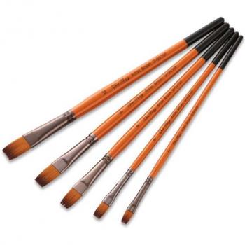 5Pcs Nylon Hair Brush Set for Watercolor and Oil
