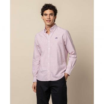 Camisa Scotta 1985 Rayas Burdeos Hombre Cortes Clásicos