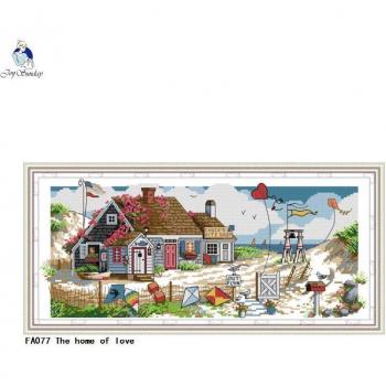 Kits de broderie en point de croix, motifs La Maison de l'Amour 14CT 11CT
