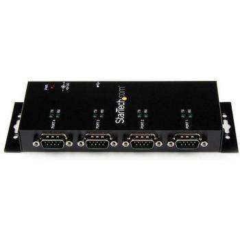 StarTech ADAPTADOR CONCENTRADOR HUB USB A 4 PUERTOS SERIE DB9 RAIL DIN