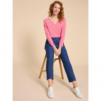 Pantalon Lin Rowena 100% Bleu