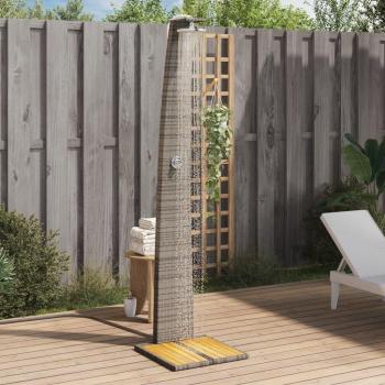 Vidaxl - Ducha de exterior ratán pe y madera acacia gris 55x60x224 cm