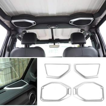 Cubierta decorativa de altavoz ABS para Jeep Wrangler JL, plateada, A-Pillar