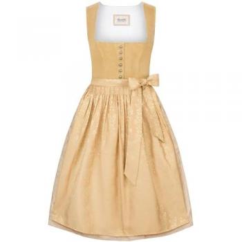 Senf Midi Dirndl Viktoria 34 aus 60% Polyester und 40% Baumwolle von Stockerpoint
