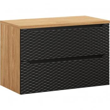 Meuble sous-vasque noir-bois Elora 90 cm