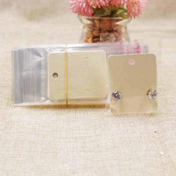Pretty Multi-Color Stud Earring Display Cards (100 Pcs) + 100 Plastic Bags