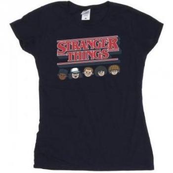 Netflix Damen „Stranger Things“-T-Shirt mit Karikatur-Logo