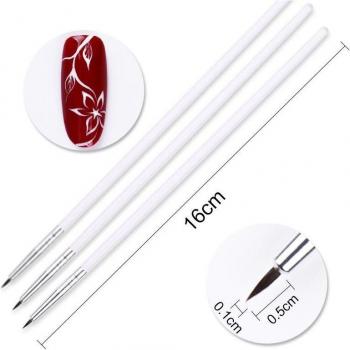 3-Piece Acrylic Nail Art Brush Set