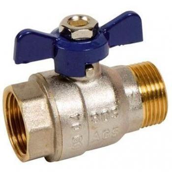 Sferaco Valvola ottone a sfera con maniglia piatta blu DN 3/4