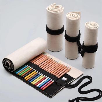 Leinwand Stift Tasche Schule Bleistift fallen 24 Löcher