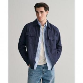 Gant Camicia Overshirt Heavy Twill Blu Marino XL