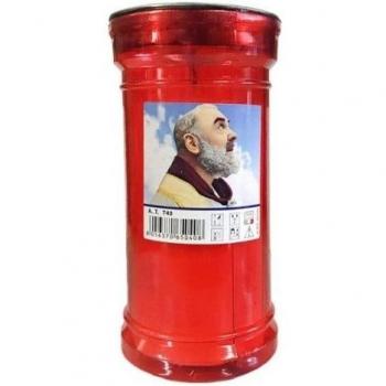 Candela Votiva Antivento in Cera di 19 cm T80 Padre Pio