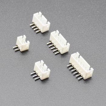 50PCS XH2.54 Right Angle Pin Header Connector Set (2P-6P, 2.54mm Pitch) JST