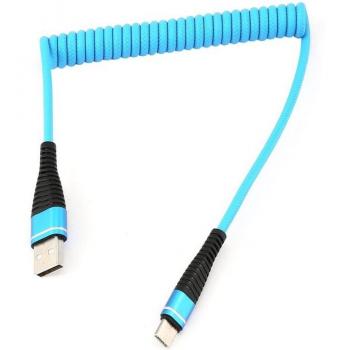 Frühling‑Spirale USB‑C Verlängerungskabel – flexibel, aufgerollt, zum Laden & Daten
