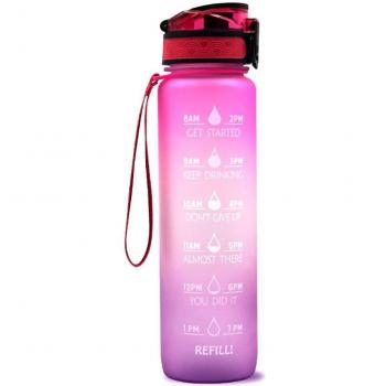 32Oz Leakproof Fitness Water Bottle with Time Markers