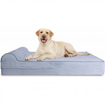 Jumbo Orthopedic Memory Foam Dog Bed, 7-inch Thick with Pillow and Removable Cover