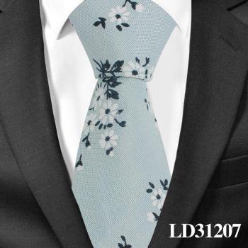 Corbata de algodón estampada con flores para hombre, 7 cm de ancho