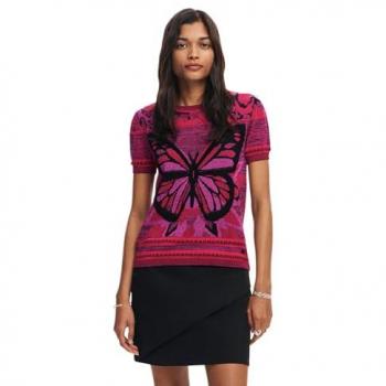 Desigual Schmetterlingsshirt in Rosa