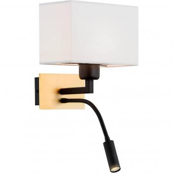 Euluna Harry Angular Wall Light, Brass/Black/White