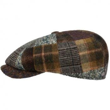 Lierys Men's Brown Patchwork Flat Cap - Size S
