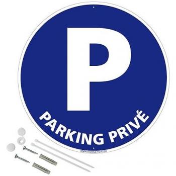 Panneau de signalisation parking privé - ALU prépercé 250 mm
