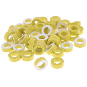 THGS 7mm Inner Diameter Yellow and White Ferrite Toroid Cores - 50PCS