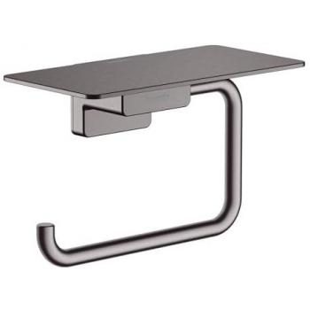 Hansgrohe AddStoris Papierrollenhalter 41772340 mit Ablage, Wandmontage, Metall, brushed black chrome
